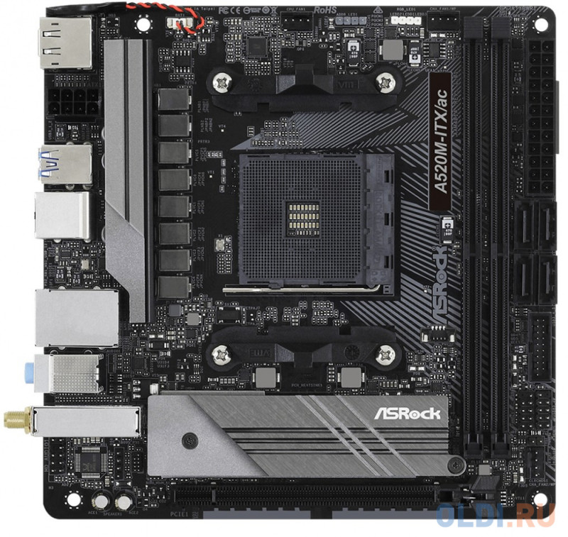 Материнская плата ASRock A520M-ITX/AC Socket AM4 AMD A520 2xDDR4 1xPCI-E 16x 4 mini-ITX Retail