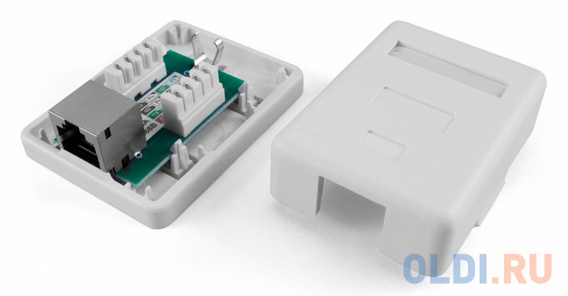 Розетка Hyperline SB1-1-8P8C-C5E-SH-WHRJ45 1 кат.5E FTP бел. (упак.:1шт)