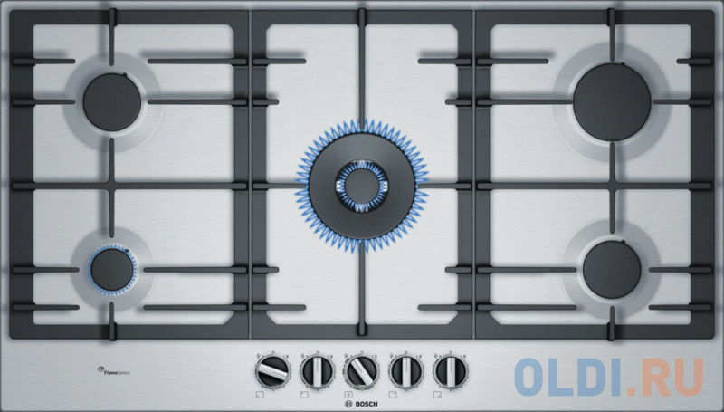 Варочная панель газовая Bosch PCR9A5B90M нержавеющая сталь