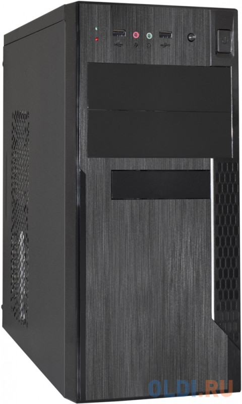 Exegate EX283245RUS Корпус Minitower ExeGate MA-373X-600W-12 (mATX, БП UN600 с вент. 12см, 2*USB, аудио, черный)