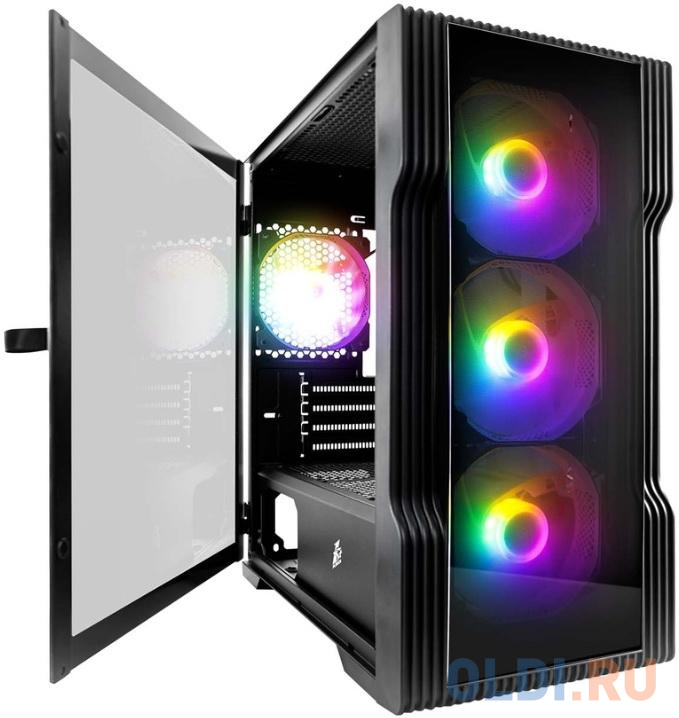 Корпус microATX 1stPlayer TRILOBITE T3-G Без БП чёрный