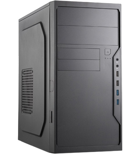 Case Foxline FL-733 mATX case, black, w/PSU 500W 12cm, 1xPCIe(6+2pin), w/2xUSB2.0, w/pwr cord, w/o FAN