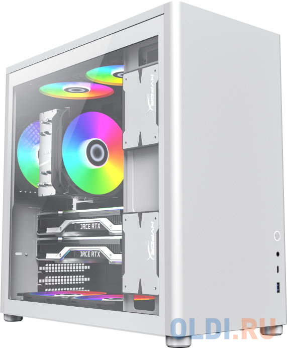 Компьютерный корпус, без блока питания ATX/ Gamemax Spark Pro Full White ATX case, white, w/o PSU, w/1xUSB3.0+1xType-C, 1xCombo Audio