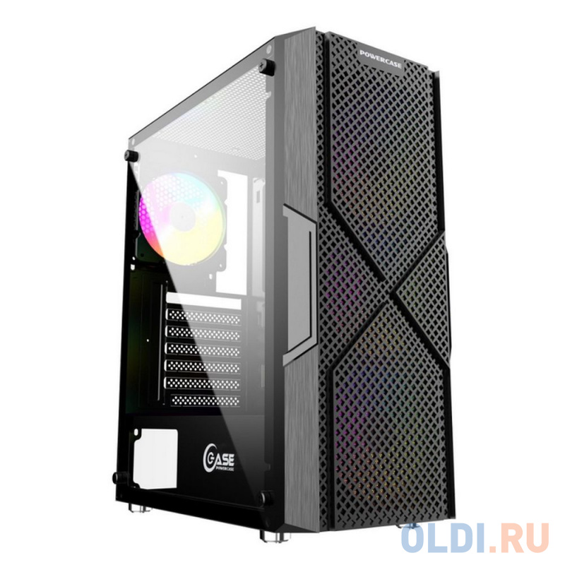 Powercase MISTRAL T4B, TEMPERED GLASS, 4X 120MM 5-COLOR FAN, ЧЁРНЫЙ, ATX (CMITB-L4)