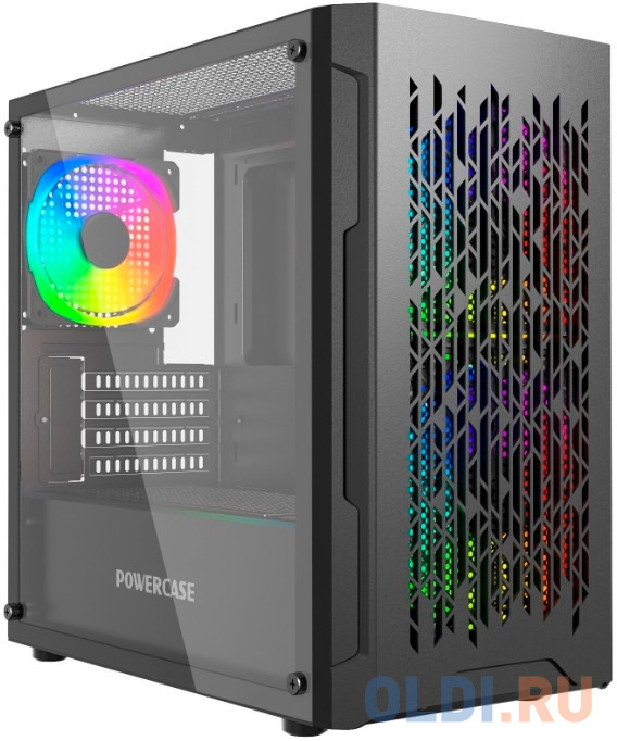 Powercase Mistral Micro D3B ARGB, Tempered Glass, 2x 140mm ARGB PWM+1x 120mm ARGB PWM, чёрный, mATX  (CMMDB-A3)