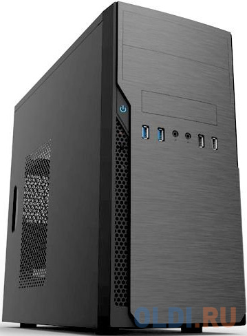 Case Foxline FL–628-FZ450R-U32 mATX case, black, w/PSU 450W 12cm, w/2xUSB2.0, w/2xUSB3.0 w/pwr cord, w/o FAN