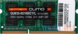 Оперативная память для ноутбука QUMO QUM3S-8G1600C11L SO-DIMM 8Gb DDR3L 1600 MHz QUM3S-8G1600C11L