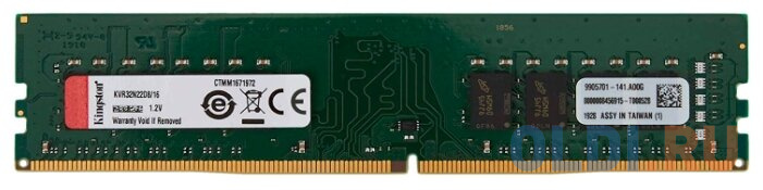 Оперативная память для компьютера Kingston ValueRAM DIMM 32Gb DDR4 3200 MHz KVR32N22D8/32