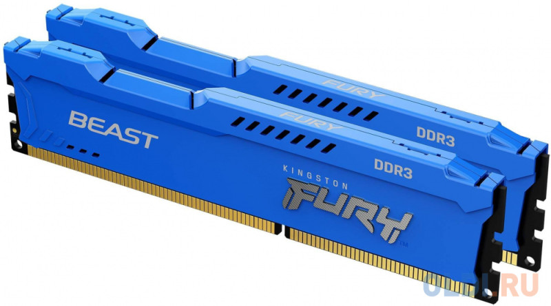 Оперативная память для компьютера Kingston FURY Beast Blue DIMM 16Gb DDR3 1600 MHz KF316C10BK2/16