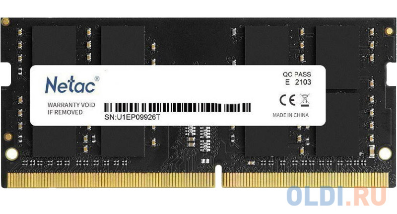 Оперативная память для ноутбука Netac Basic SO-DIMM 16Gb DDR4 2666 MHz NTBSD4N26SP-16