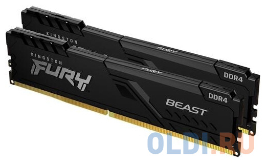 Оперативная память для компьютера Kingston FURY Beast Black DIMM 8Gb DDR4 2666 MHz KF426C16BBK2/8