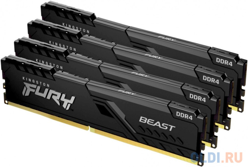 Оперативная память для компьютера Kingston Fury Beast Black DIMM 64Gb DDR4 3600 MHz KF436C18BBK4/64