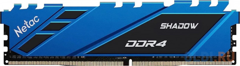 Модуль памяти DDR 4 DIMM 16Gb PC21300, 2666Mhz, Netac Shadow NTSDD4P26SP-16B   C19 Blue, с радиатором