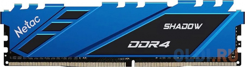 Модуль памяти DDR 4 DIMM 8Gb PC25600, 3200Mhz, Netac Shadow NTSDD4P32SP-08B  C16 Blue, с радиатором