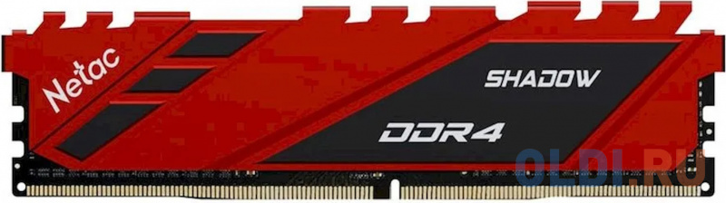 Модуль памяти DDR 4 DIMM 8Gb PC28800, 3600Mhz, Netac Shadow NTSDD4P36SP-08R C18 Red, с радиатором