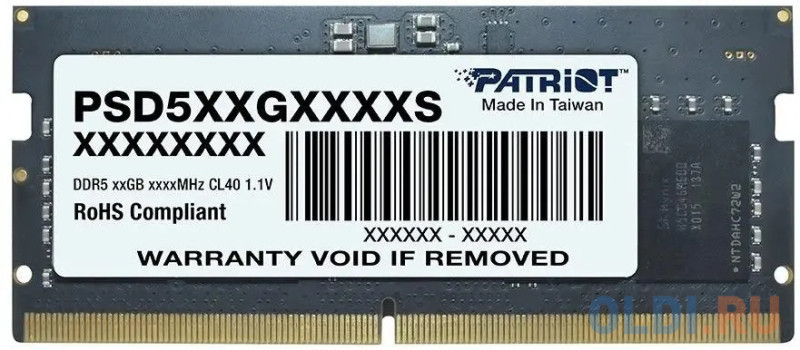 Оперативная память для ноутбука Patriot Signature SO-DIMM 16Gb DDR5 4800 MHz PSD516G480081S