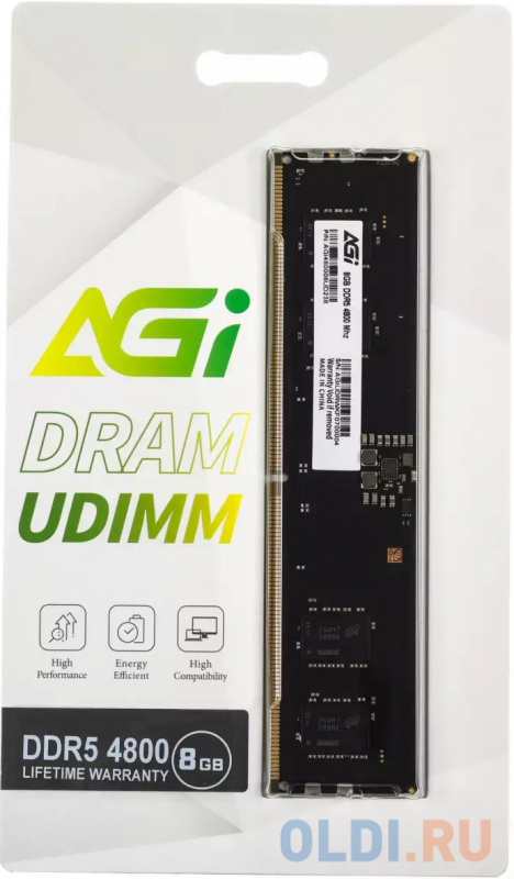 Оперативная память для компьютера AGI AGI480008UD238 DIMM 8Gb DDR5 4800 MHz AGI480008UD238