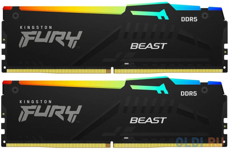 Оперативная память для компьютера Kingston Fury Beast RGB DIMM 64Gb DDR5 5600 MHz KF556C36BBEAK2-64