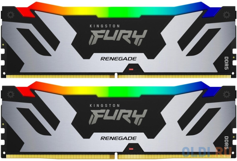 Оперативная память для компьютера Kingston Fury Renegade Silver RGB DIMM 32Gb DDR5 7600 MHz KF576C38RSAK2-32