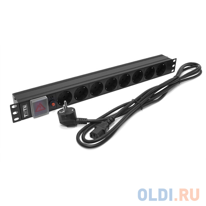 Блок розеток Lanmaster TWT-PDU19-10A8P-1.8 8 розеток 1.8 м черный