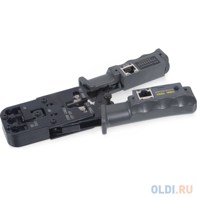 Cabeus (HT-022) Инструмент обжимной 3 в 1 для RJ-45, RJ-11/12 с тестером для витой пары HT-2010NT