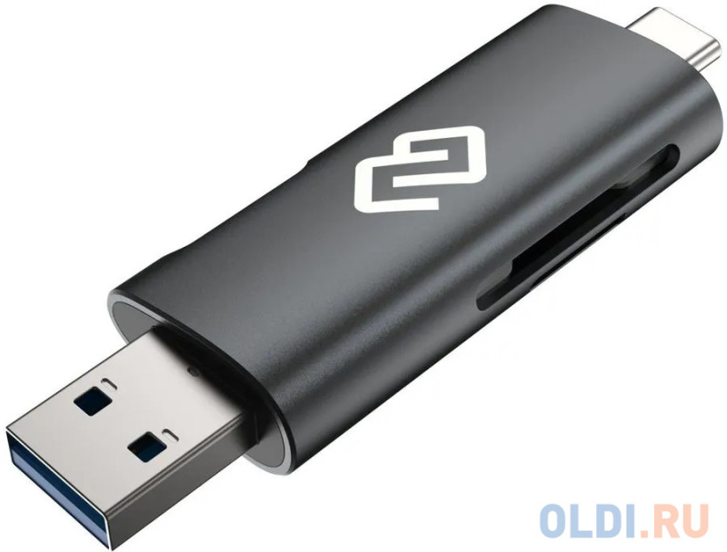 Устройство чтения карт памяти USB 2.0/Type C Digma CR-СU2520-G серый