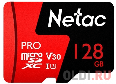 Netac MicroSD card P500 Extreme Pro 128GB, retail version w/o SD adapter