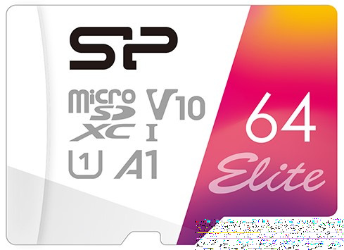 Флеш карта microSD 64GB Silicon Power Elite A1 microSDXC Class 10 UHS-I U3 100 Mb/s (SD адаптер)