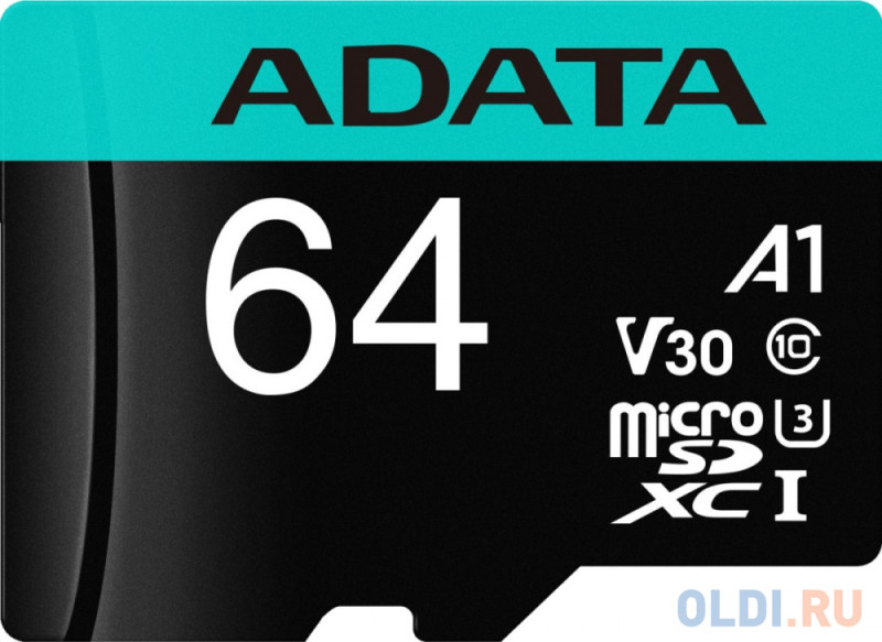 Карта памяти microSDXC 64Gb A-Data AUSDX64GUI3V30SA2-RA1