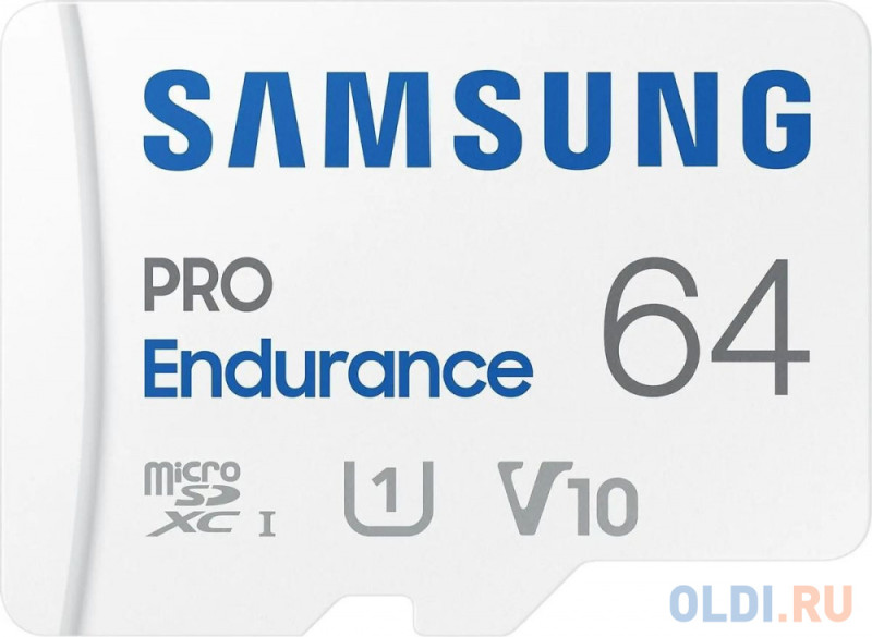 Флеш карта microSDXC 64GB Samsung PRO Endurance (для видеорегистратора) Class 10, UHS-I, W 30 МБ/с, R 100 МБ/с, <MB-MJ64KA/APC> адаптер на SD