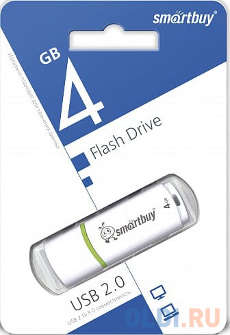 Внешний накопитель 4Gb USB Drive <USB2.0 Smartbuy Crown White (SB4GBCRW-W)