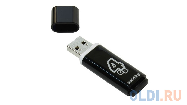 Внешний накопитель 4Gb USB Drive <USB2.0 Smartbuy Glossy series Black (SB4GBGS-K)