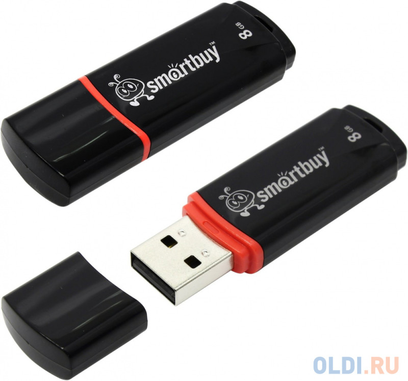 Внешний накопитель 8Gb USB Drive <USB2.0 Smartbuy Crown Black (SB8GBCRW-K)