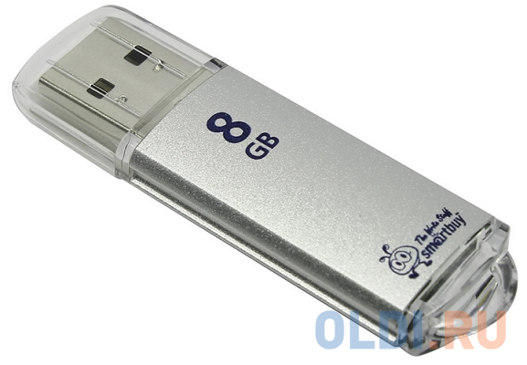Внешний накопитель 8Gb USB Drive <USB2.0 Smartbuy V-Cut Silver (SB8GBVC-S)