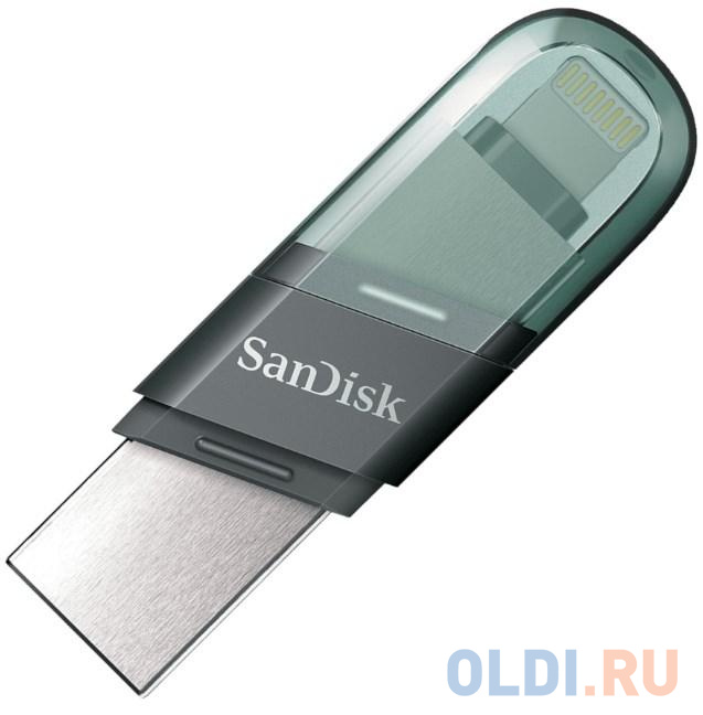 Флеш Диск Sandisk 256Gb iXpand Flip SDIX90N-256G-GN6NE USB3.1 зеленый/серебристый