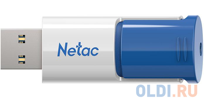 Флеш Диск Netac U182 Blue 256Gb <NT03U182N-256G-30BL>, USB3.0, сдвижной корпус, пластиковая чёрно-синяя