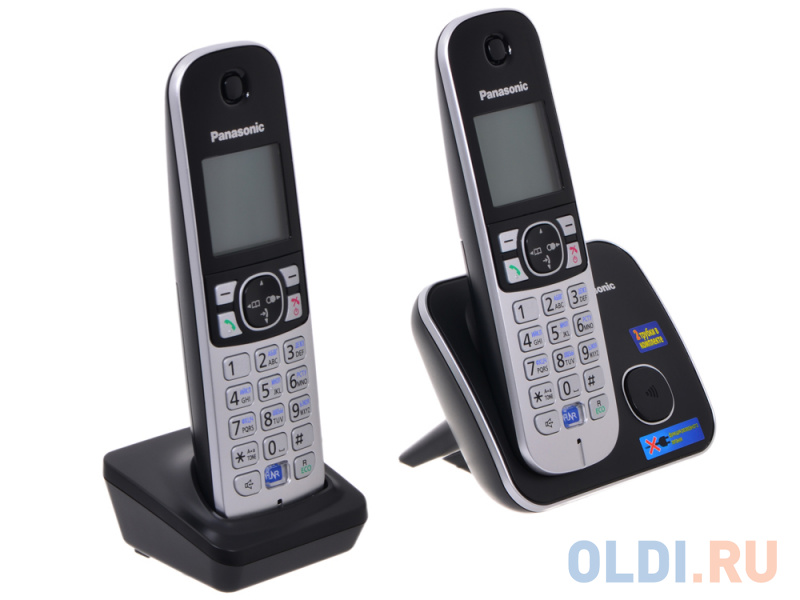 Телефон DECT Panasonic KX-TG6812RUB АОН, Caller ID 50, Спикерфон, Эко-режим, Радионяня, + дополнительная трубка