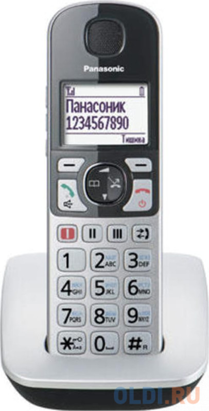 Телефон DECT Panasonic KX-TGE510RUS Эко-режим, Память 150, 330h, Функции для пожилых людей.