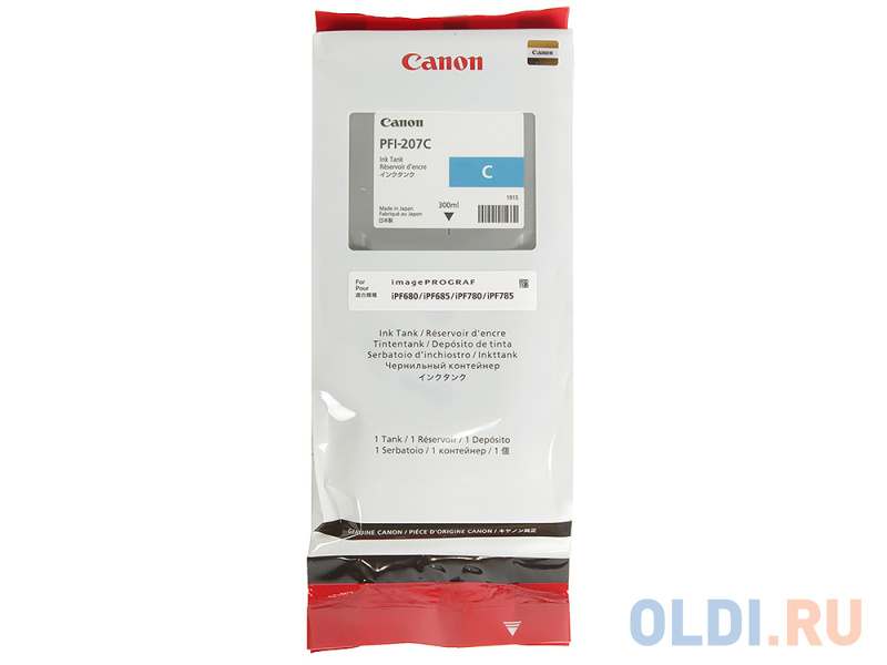 Картридж Canon PFI-207 C для iPF 680/685/780/785 голубой 8790B001