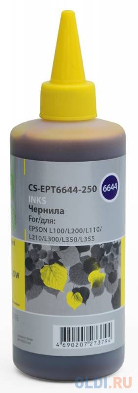 Чернила Cactus CS-EPT6644-250 для Epson L100/L110/L120/L132/L200/L210/L222/L300/L312/L350/L355/L362/