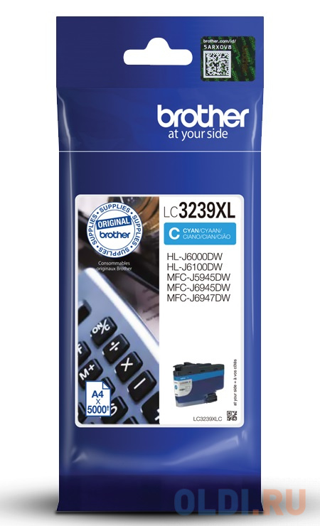 Картридж Brother LC3239XLC 5000стр Голубой