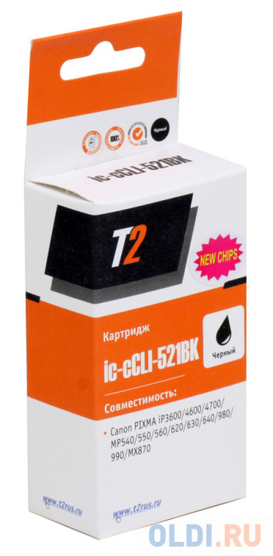 Картридж T2 IC-CCLI-521BK 1505стр Черный