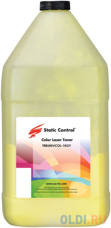 Тонер Static Control TRBUNIVCOL-1KGY желтый флакон 1000гр. для принтера Brother HL 3040/3070