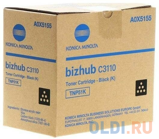 Картридж Konica Minolta Тонер-картридж bizhub C3110 черный TNP-51K ресурс 5K