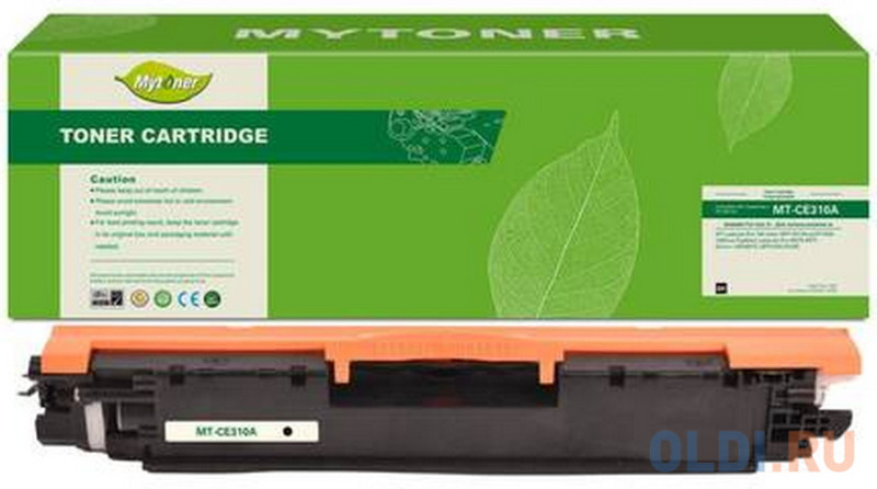 Тонер-картридж MyToner, аналог HP CE310A/126A/Canon 729 черный 1.2k с чипом