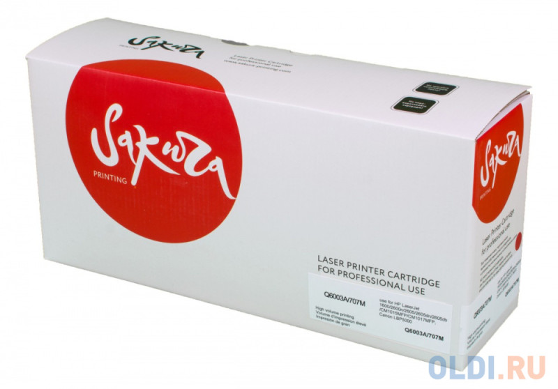 Картридж Sakura Q6003A/707M для HP, Canon LJ 1600/LJ 2600n/LJ 2605/LJ 2605dn/LJ 2605dtn/CM1015MFP/CM1017MFP, пурпурный, 2000 к.