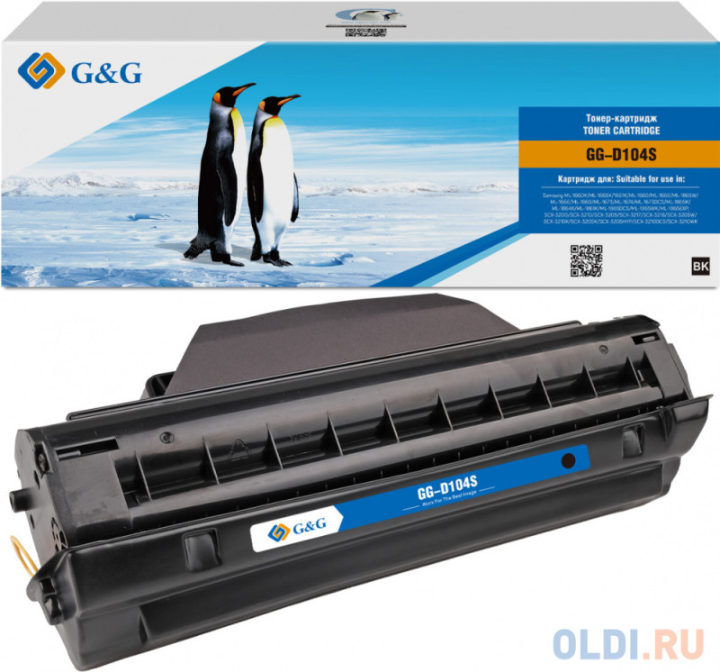 Картридж лазерный G&G GG-D104S черный (1500стр.) для Samsung ML-1660K, ML-1665K, 1661K, ML-1660, ML-1665, ML-1865W, ML-1666, ML-1860, ML-1673, ML-