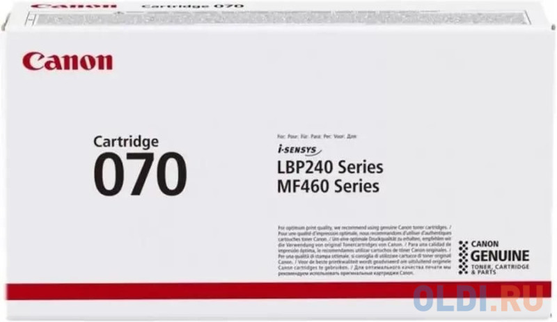 Canon 5639C002  Cartridge 070 Тонер-картридж для MF461w/463dw/465dw/LBP243dw/246dw Black (3000 стр.)