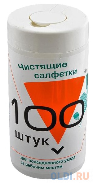 Салфетки для комп. техники в банке, 100 шт, Konoos KBU-100