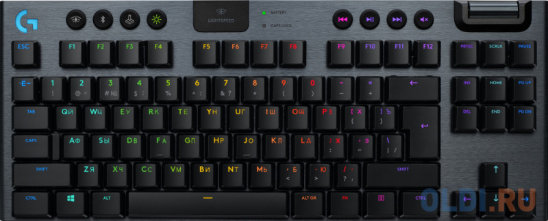 Клавиатура беспроводная Logitech G915 TKL Tenkeyless LIGHTSPEED Wireless RGB USB + Bluetooth черный 920-009536